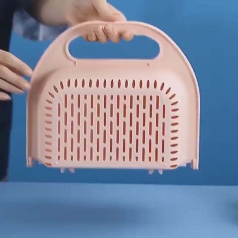Folding Drain Basket Leaking Fruit Box Vegetable C